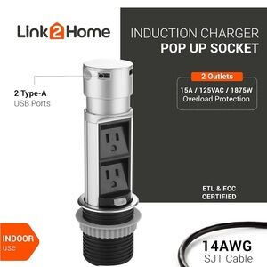 Silver Induction Charger Pop Up Socket